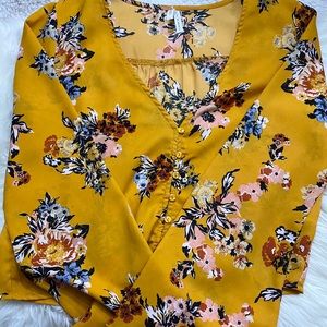 floral button up thin long sleeve